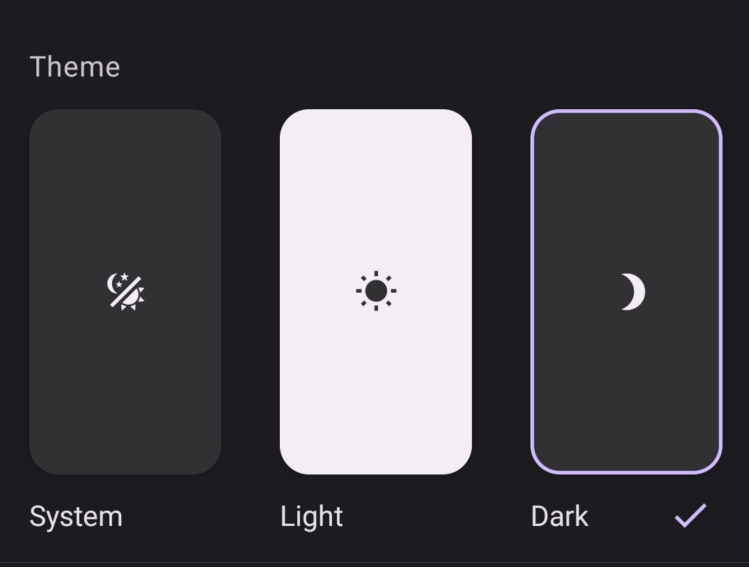 The contrast between light and dark interfaces and their impact on visual comfort.
